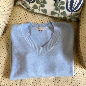 REPEAT Easy Knit Cotton blend Light Blue V-Neck Sweater size S/38